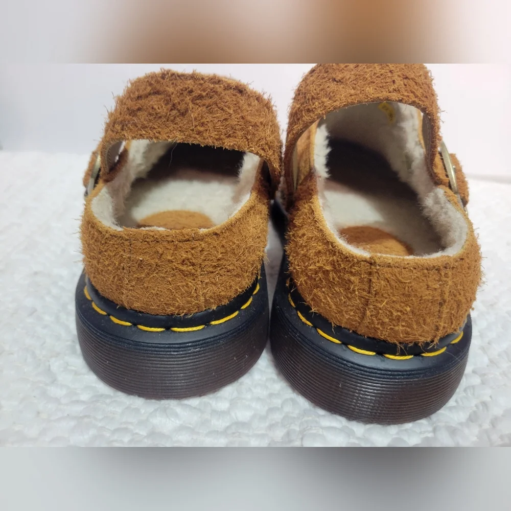 Nwob Dr. Martens Shearling Slingback Mules 10 Brown - Picture 5 of 7